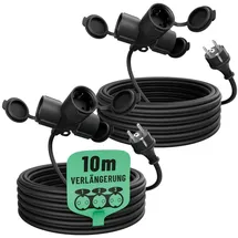 greate. 3fach Verlängerungskabel Outdoor 10m - 2er Pack
