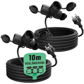 greate. 3fach Verlängerungskabel Outdoor 10m - 2er Pack