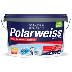 SCHÖNER WOHNEN FARBE Innenfarbe »Polarweiss«, 5 Liter, weiß, matt