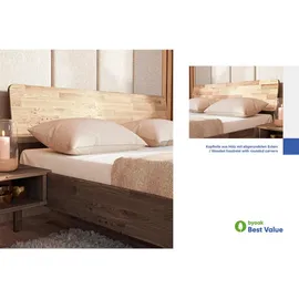 byoak Massivholzbett Penny mit Holzkopfteil - Doppelbett aus Holz - 140 x 200 cm - Geölt - Wildeiche