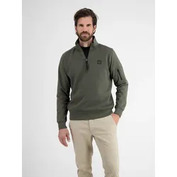 Herren Sweatshirt mit Troyerkragen - Chilled Olive - S