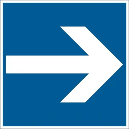 Parkplatzschild, Richtungspfeil, Folie/Aluminium - 250x250x0.45 mm Aluminium geprägt