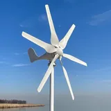 800W Windkraftanlagen 12V 24V 48V Windturbinen Windräder mit 6 Flügeln und kostenlosem MPPT Laderegler horizontale Windgenerator für Zuhause (24V mit Reglar)