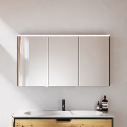 burgbad Vry Spiegelschrank 120,6 cm mit horizontaler LED-Beleuchtung, Badmöbel,