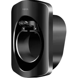 Logilink Wandhalterung für E-Auto-Ladekabel mit Verriegelung, Farbe: Schwarz