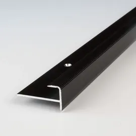 PROVISTON | Einschubprofil | Aluminium eloxiert | Bronze Dunkel | Breite 10 mm | Höhe 8.5 mm | Länge 1000 mm | Gebohrt | Abschlussprofil | Einfassprofil | Abschlussleiste | Bodenprofil | 1 Stück