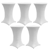 Baumarktplus 5x Stehtischhusse Stretch 70 cm weiß Tischdecke Husse Bistrotisch Partytisch