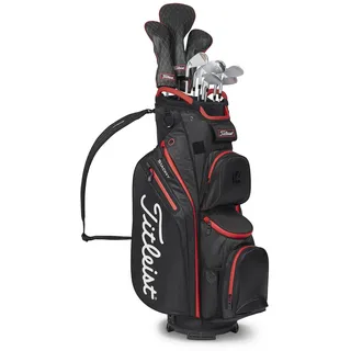 Titleist StaDry Cart 14 Golftasche, Schwarz/Schwarz/Rot