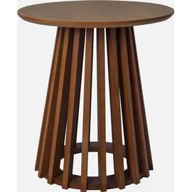 sweeek - 2er-Set Couchtische aus Holzdekor und Tannenholz, Ø40cm und Ø60cm - Nussbaumfarben