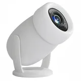 ZELURXX Mini-Beamer, Tragbarer Beamer, Android 4K Wireless HD, für Heimgebrauch, Außenbereich, Weiß