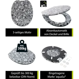 SANITOP-WINGENROTH aquaSu WC-Sitz Doodle Schwarz