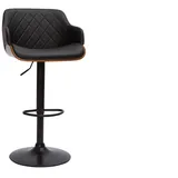 miliboo Design-barhocker höhenverstellbar schwarz und dunkles Holz Lucien