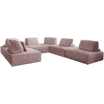 KAWOLA Modulsofa WIOLO SOFT 6 Module 6-Sitzer Cord Rosa