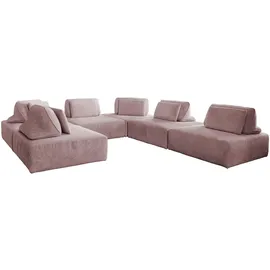 KAWOLA Modulsofa WIOLO SOFT 6 Module 6-Sitzer Cord Rosa