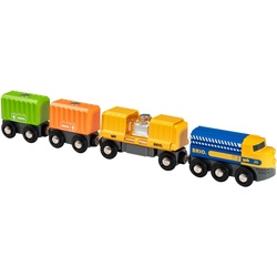 BRIO® Spielzeug-Eisenbahn Güterzug mit drei Waggons, FSC®- schützt Wald - weltweit bunt
