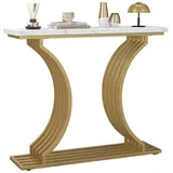 Costway Konsolentisch Gold 30x80x100 cm Weiß