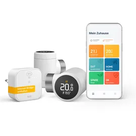 tado° Smartes Heizkörperthermostat X – Starter Kit mit Bridge X, Heizungssteuerung per App und Smart Speaker (Alexa, Siri, Google Assistant), Energie sparen, DIY Installation, nicht kompatibel mit V3+