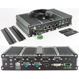 FleetPC-8-i7C Car-PC (Intel Core i7-6600U 2x3.4Ghz, 4GB RAM, Autostart-Controller, 9-48V Automotive Netzteil, GPS, 4x L