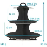 Intirilife Etagere aus Karton mit 3 Ebenen in Schwarz - Gr.: onesize