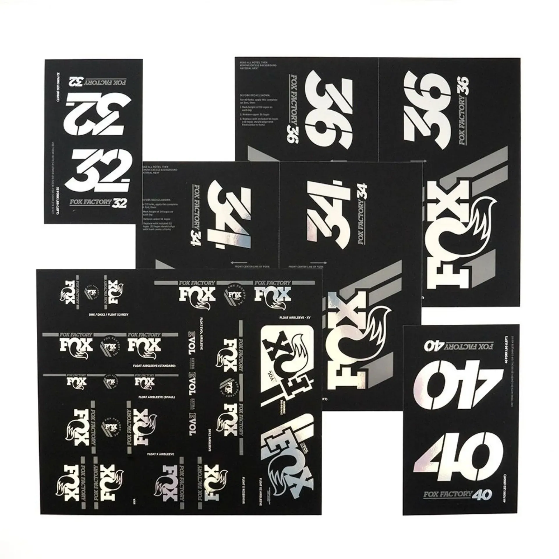2019 FOX Heritage Decal Kit Fork & Shock | bis MY20 | Chrome
