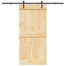 vidaXL Narvik rechts 95 x 210 cm Natürlich/Schwarz