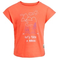 Jack Wolfskin T-Shirt Aus Biobaumwolle Kinder Take A Break T-Shirt Girls 140 rot digital orange