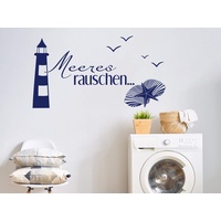 GRAZDesign Wandtattoo Badezimmer Leuchtturm maritim Muscheln Türaufkleber Fliesenaufkleber - 55x30cm / 070 schwarz