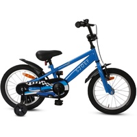 SJOEF Race Kinderfahrrad 14 Zoll | Kinder Fahrrad für Jungen / Jugend | Ab 2-6 Jahren | 12 - 16 Zoll | inklusive Stützräder (Blau)