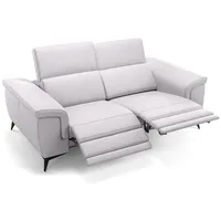 Sofanella 2-Sitzer Leder AMARO, Relaxsofa, Designsofa, Designer Couch, Italienisches Sofa, 2er Sofa weiß