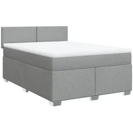vidaXL Boxspringbett 140 x 200 cm Hellgrau