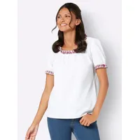 Sieh an! Bluse Klassische Kurzarm Weiß 50
