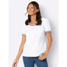 Sieh an! Bluse Klassische Kurzarm Weiß 50