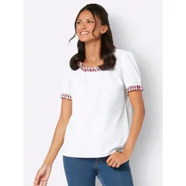 Sieh an! Bluse Klassische Kurzarm Weiß 50