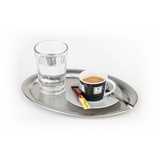 APS Tablett, „Kaffeehaus“, oval, Edelstahl matt