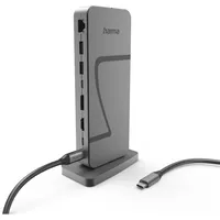 Hama "Connect2Office Speed", USB-C, PD, 40 Gbit/s, 10 Ports Docking Station, Grau