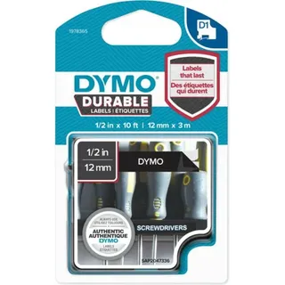 Dymo Durable 1978365 Schriftbänder Weiß auf Schwarz (12 mm)