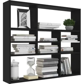 vidaXL Wandregal 90 x 16 x 78 cm Schwarz