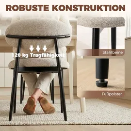 Homcom Esszimmerstuhl Polyester beige 2er Set