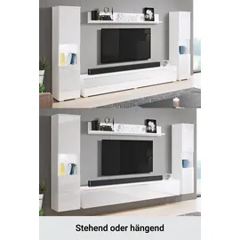 INOSIGN Wohnwand »PARIS, Vitrine Türanschlag links/rechts wechselbar« Komplett-Set, 4 Stk. tlg., beige