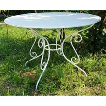 Casa Padrino Gartentisch Ø 100 x 70 cm Weiß
