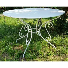 Casa Padrino Gartentisch Ø 100 x 70 cm Weiß