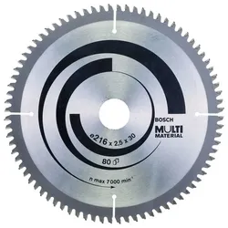 BOSCH Kreissägeblatt »Multi Material« 216,0 mm 80 Zähne grau