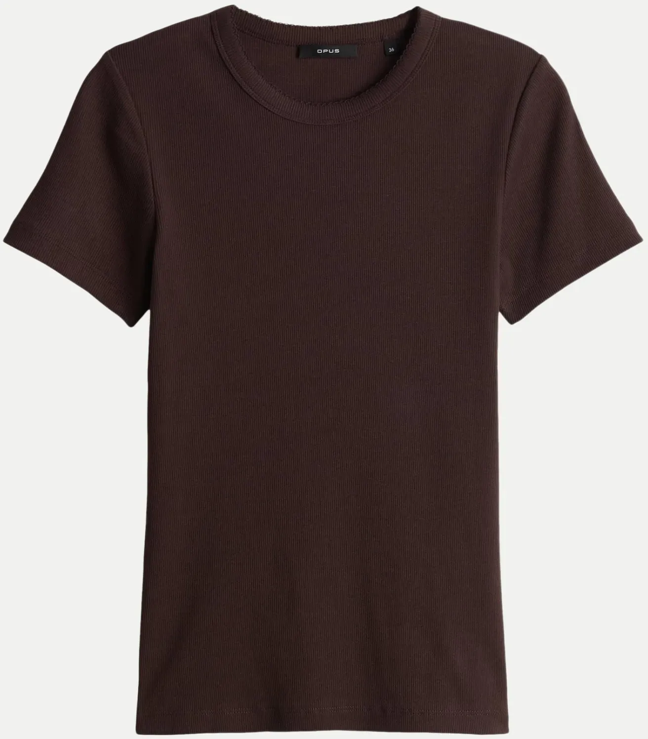 T-Shirt Samuna mit Muschelkante Braun 42