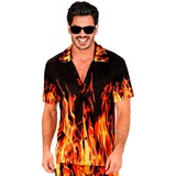 W WIDMANN MILANO Party Fashion - Kostüm Feuer Mann, kurzarm Hemd, Teufel, Flammen, Sommer Outfit, Halloween