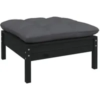 vidaXL Gartenhocker Loungesofa schwarz