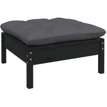 vidaXL Gartenhocker Loungesofa schwarz