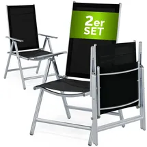 CASARIA Bern Gartenstuhl 65 x 55 x 110 cm Silber 2 St.