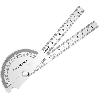 FEMONGY Winkelmesser, Winkelmesser Metall 0-180° Edelstahl Goniometer