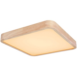 ETC Shop Deckenlampe LED Fernbedienung Holz Wohnzimmer Deckenleuchte Memory-Funktion Backlight CCT-Schaltung, Metall, 36W 1480lm 3000-6000K, LxBxH