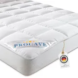 PROCAVE Micro-Comfort Matratzen-Bett-Schoner weiß 120x200 cm mit Spannumrandung | Höhe bis 30cm | Auch für Boxspring-Betten und Wasser-Betten geeignet | Microfaser | 100% Polyester | Matratzen-Auflage
